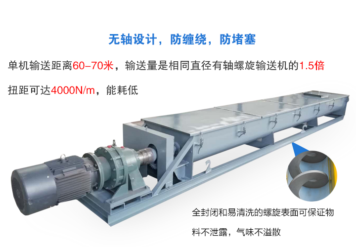 無軸（zhóu）螺旋輸送（sòng）機特點